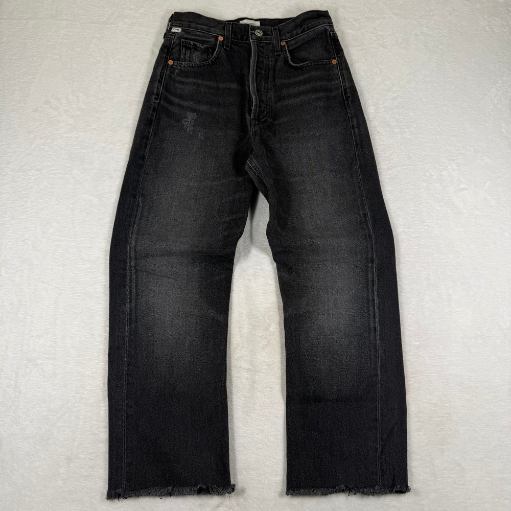 Citizens of Humanity Eva Relaxed Baggy Straight Jeans Black High Rise Size 23